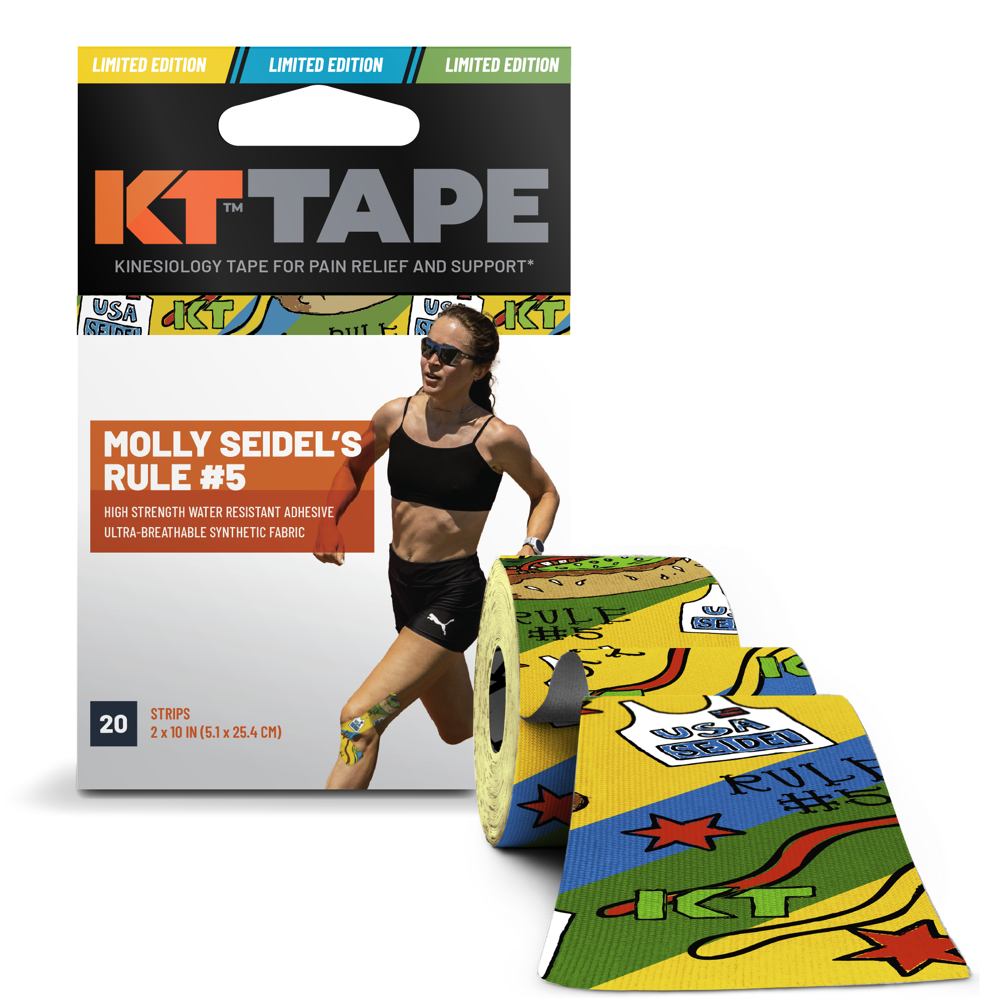 KT Tape Pro Jumbo 125 ft Uncut Kinesiology Therapeutic Elastic Sports Tape  Roll