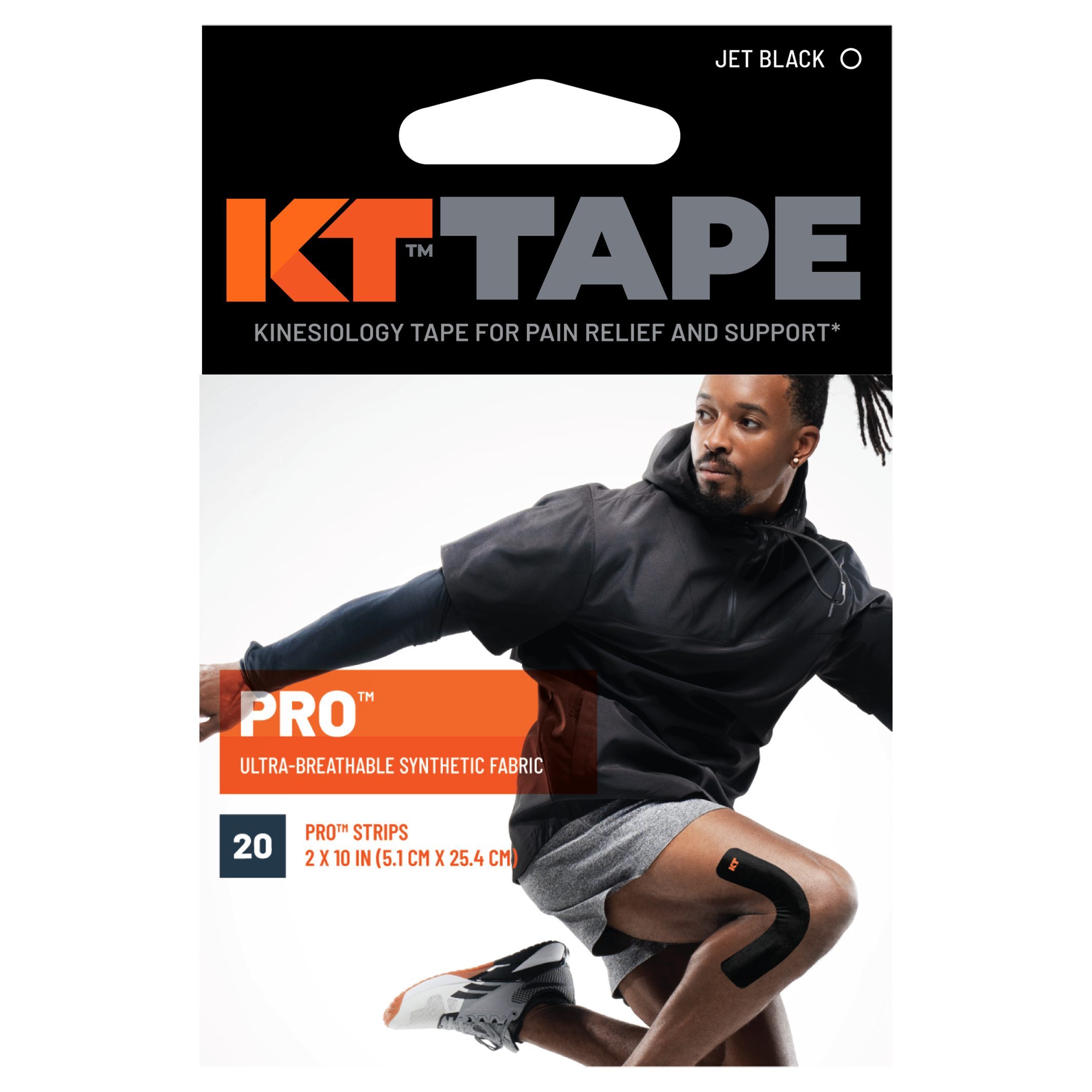 KT Tape Sports Tape, Elastic, Pro, Precut Strips, Stealth Beige, 20 strips